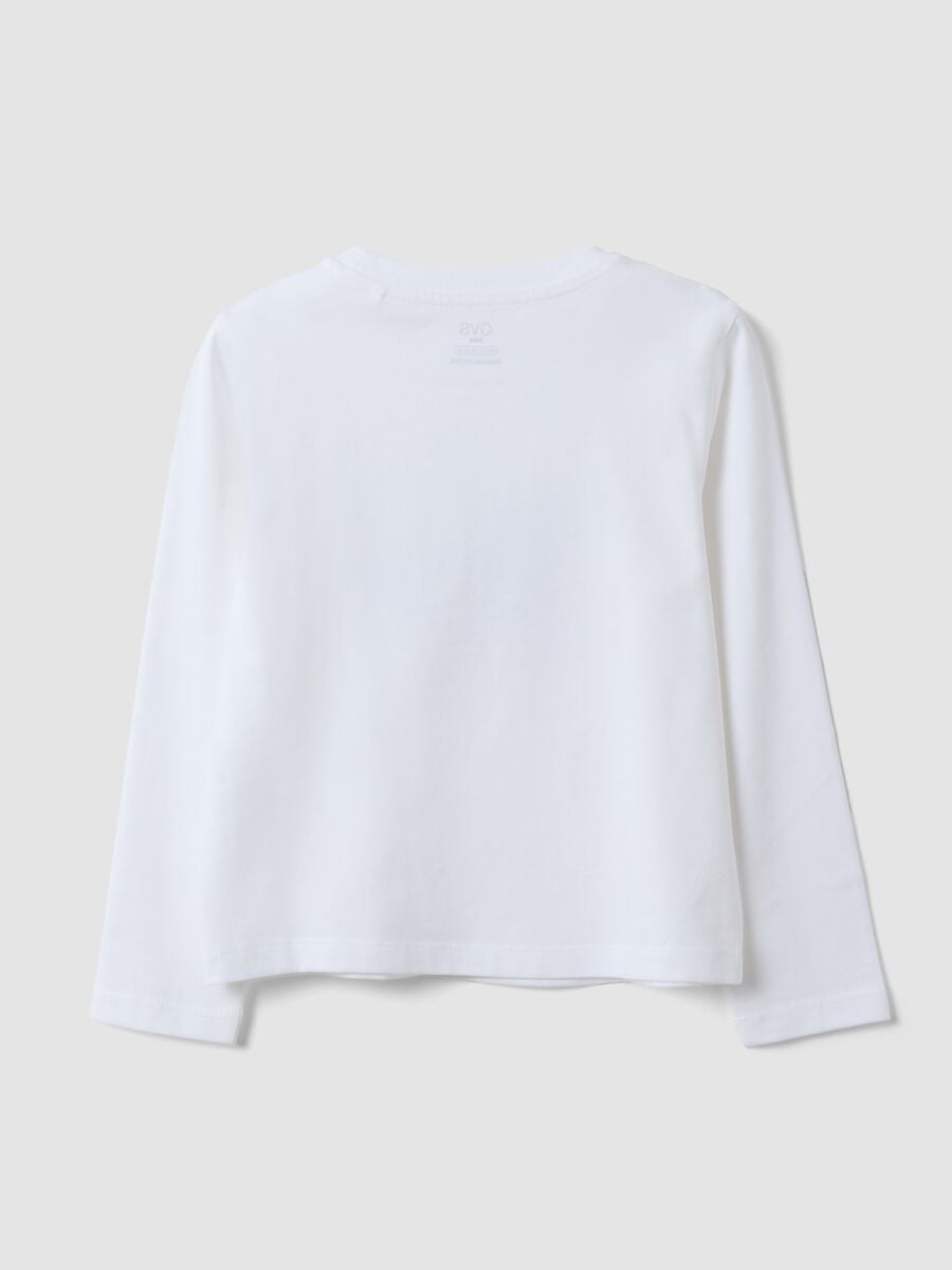 T-shirt rosa in puro cotone organico con stampa stella per bambina_1