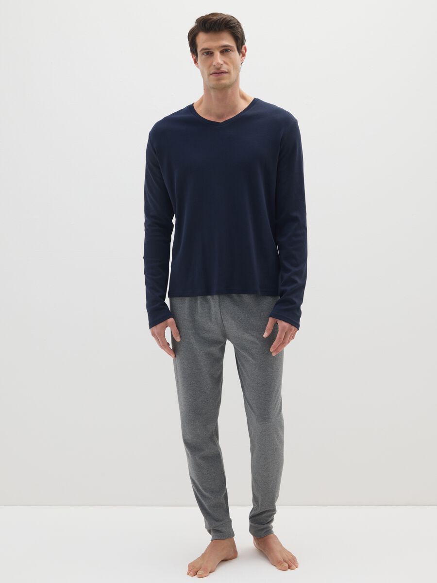 Blue cotton pyjamas for men_0