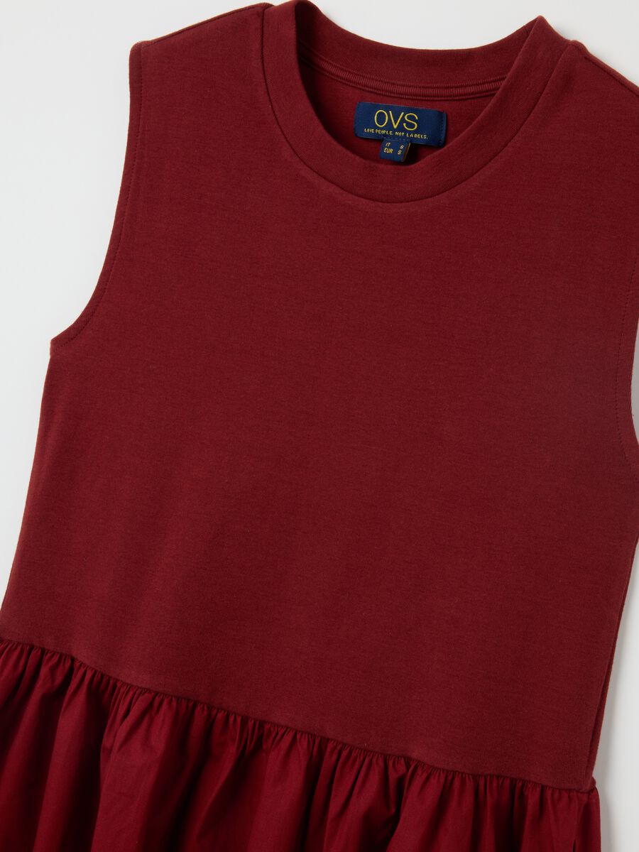 Abito midi in cotone rosso regular fit_5