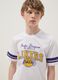 T-shirt in puro cotone bianca da ragazzo relaxed fit con stampe Lakers_2