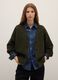 Dark green oversized cardigan with V-neck and buttons_1