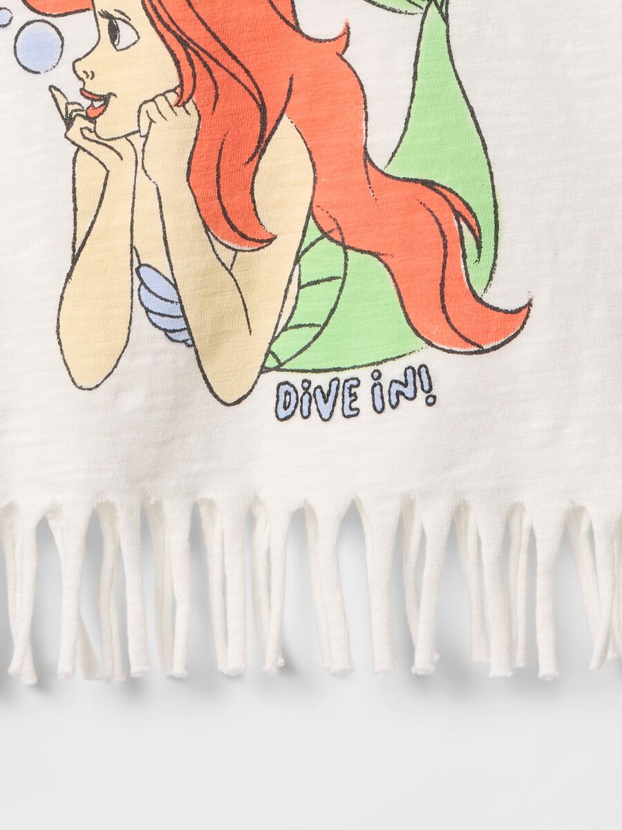 White fringed mermaid print T-shirt GAP Kids_2