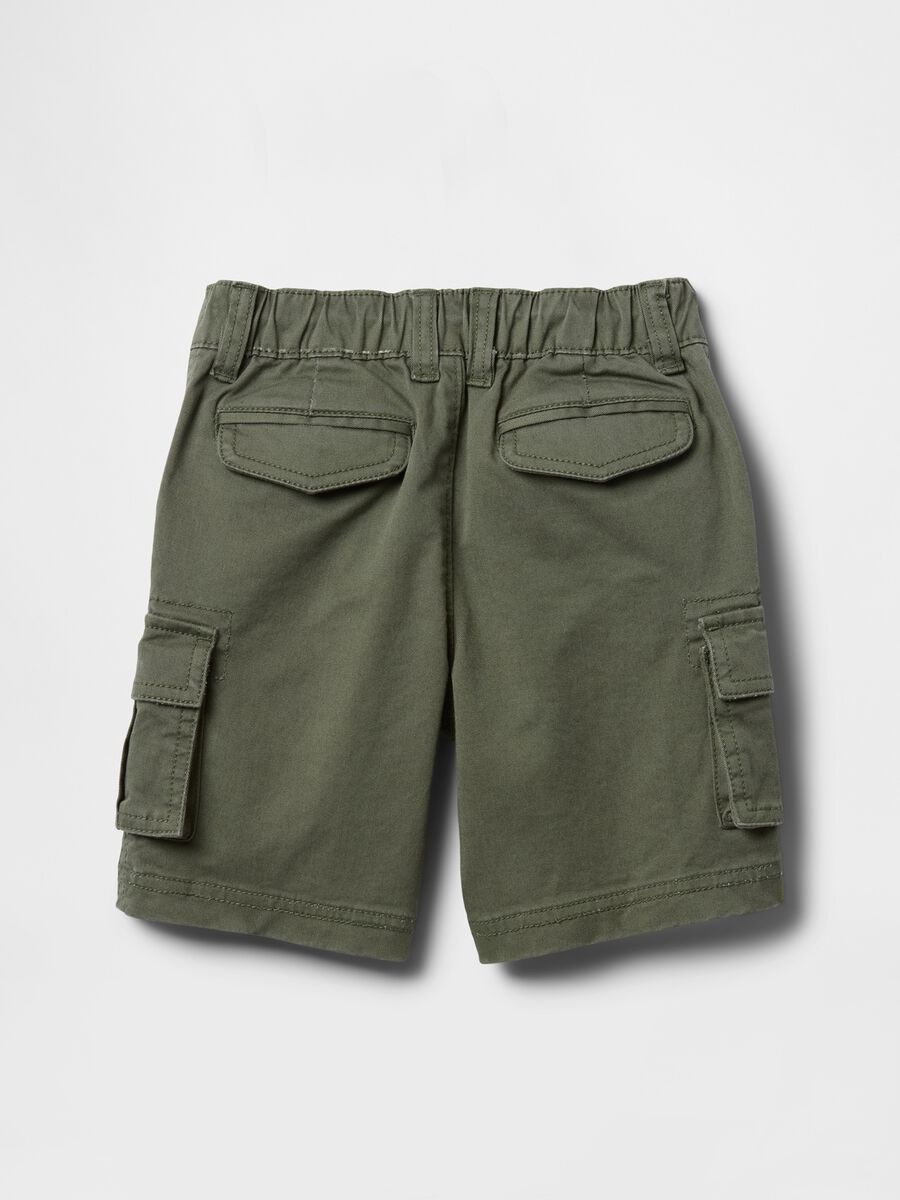 Green cargo pocket bermuda shorts for children_2