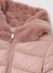Regular fit padded pink jacket for girls with hood and zip_3