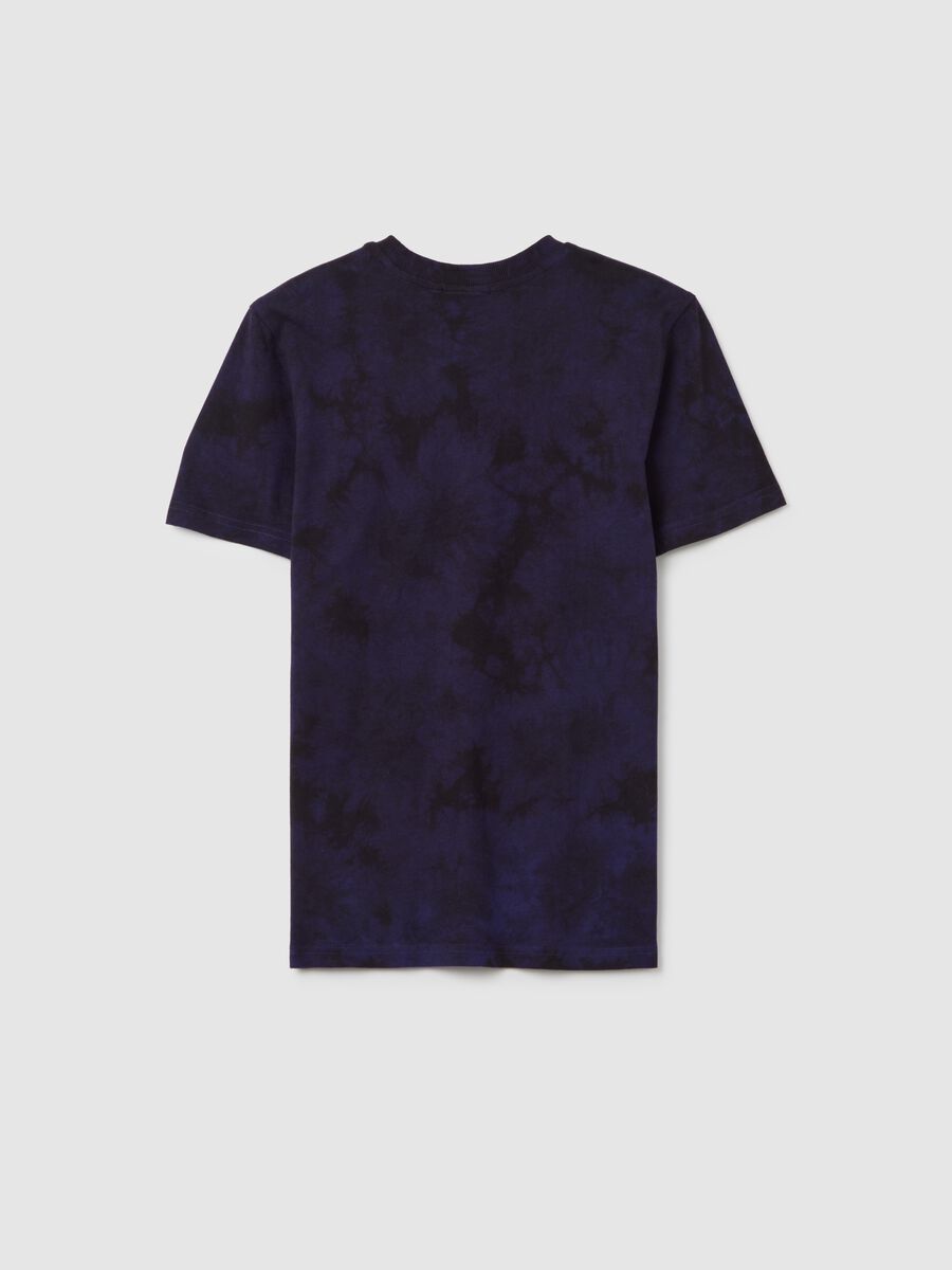 T-shirt da ragazzo in puro cotone viola regular fit con stampa Lakers tie-dye_4