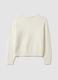 White crew-neck jumper in stretch wool blend_5