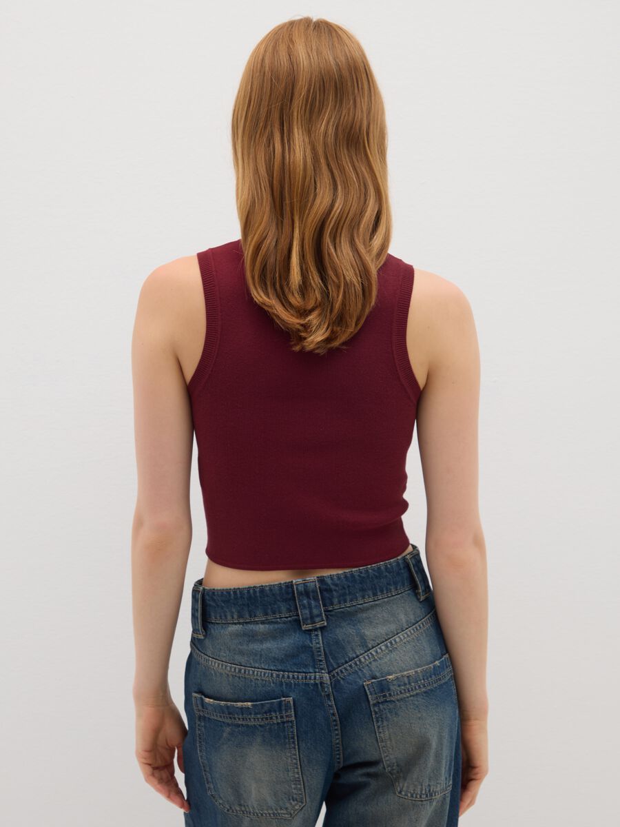 Women's fitted red blend top_3