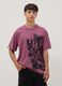 Purple pure cotton boys&rsquo; oversized T-shirt with print_0