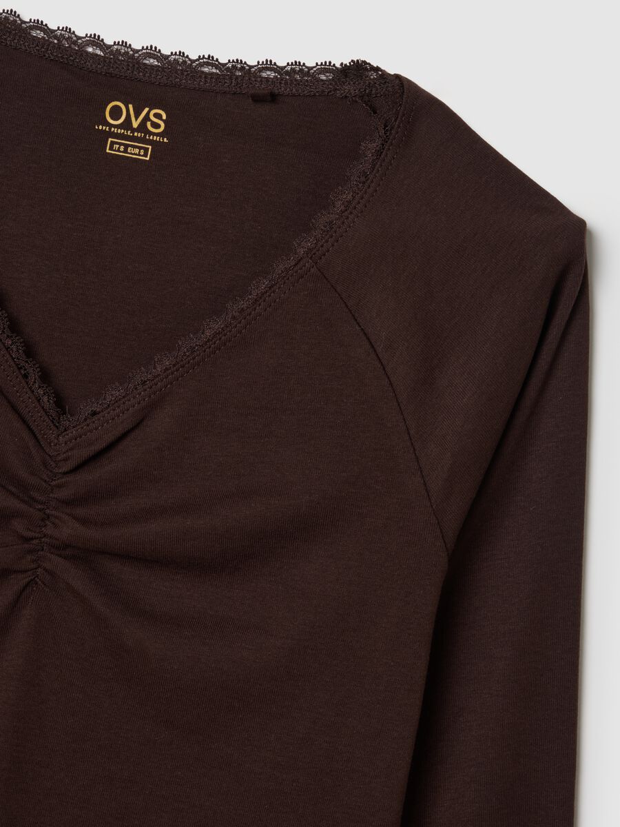 Maglia in puro cotone marrone regular fit_5