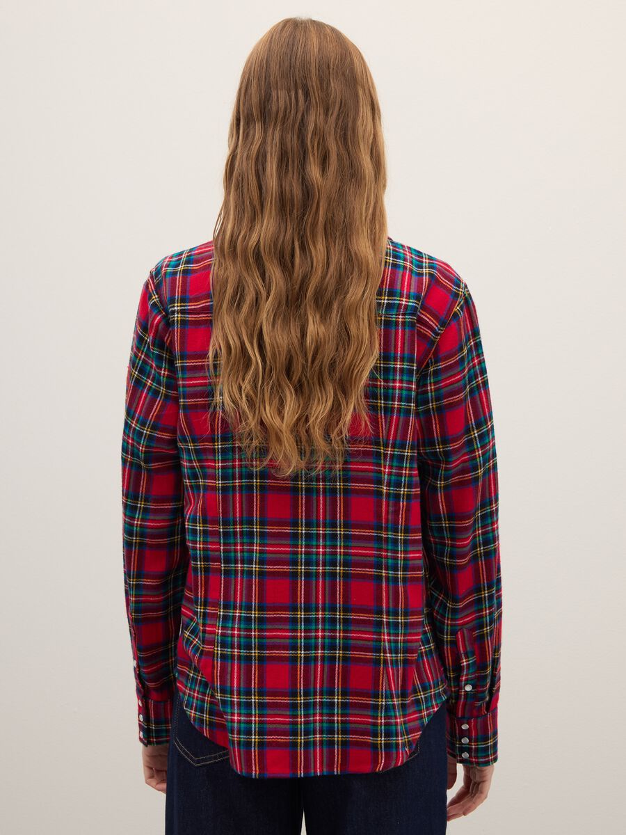 Multicoloured checked shirt in pure cotton and regular fit flannel_3