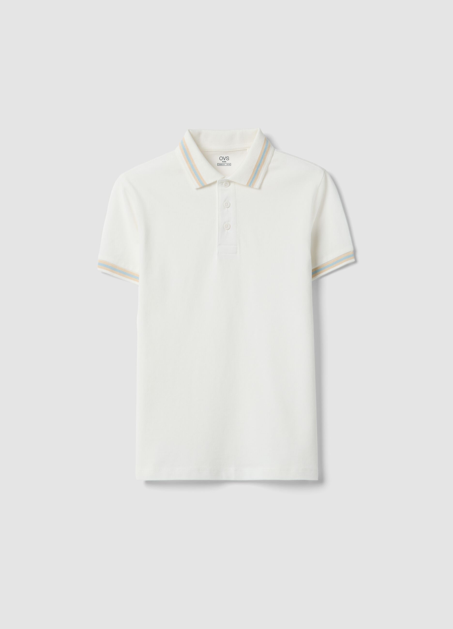 Boys' regular fit pure cotton white polo