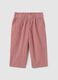 Girls' pink pure cotton regular fit trousers_0