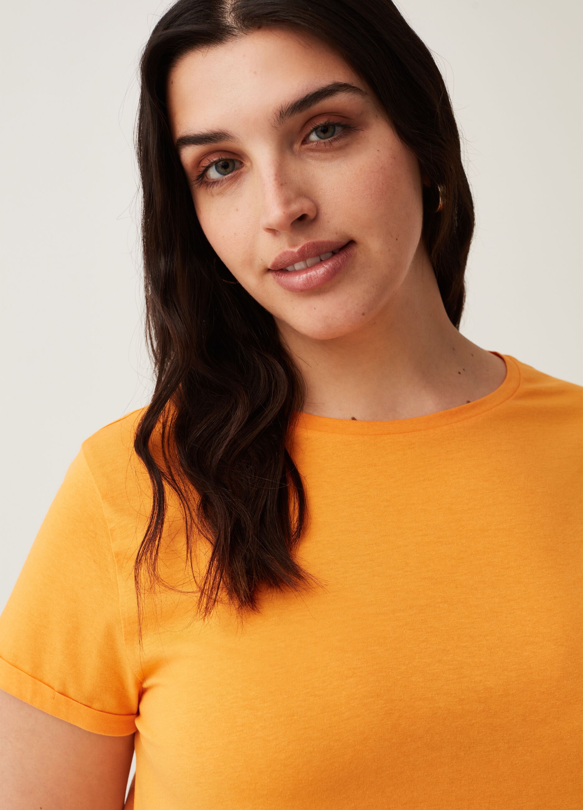 T-shirt in jersey con inserto Curvy MYA_1