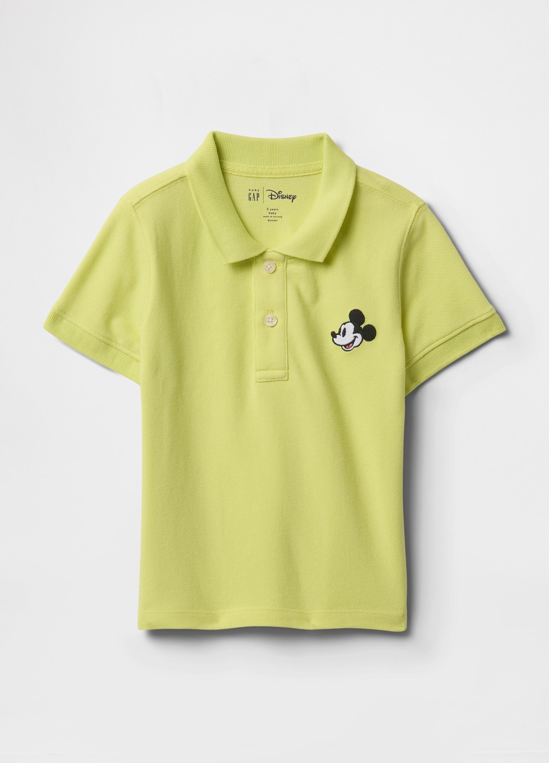 Cotton polo shirt with embroidered Mickey Mouse