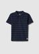 Regular fit blue striped pure cotton polo shirt for boys_0