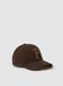 Brown cap with embroidered letter_0
