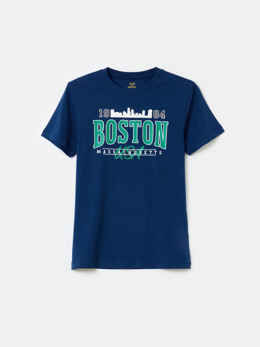 T-shirt with college lettering print_0
