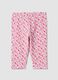 Leggings slim in cotone elasticizzato multicolor da bimba con fiori_0
