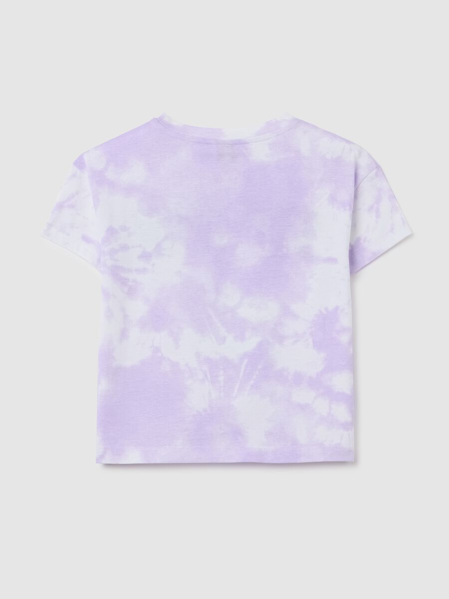 Girls' regular fit purple cotton T-shirt with Stitch print_4