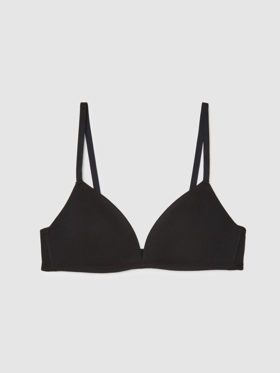Stretch Black Cotton Bra_4