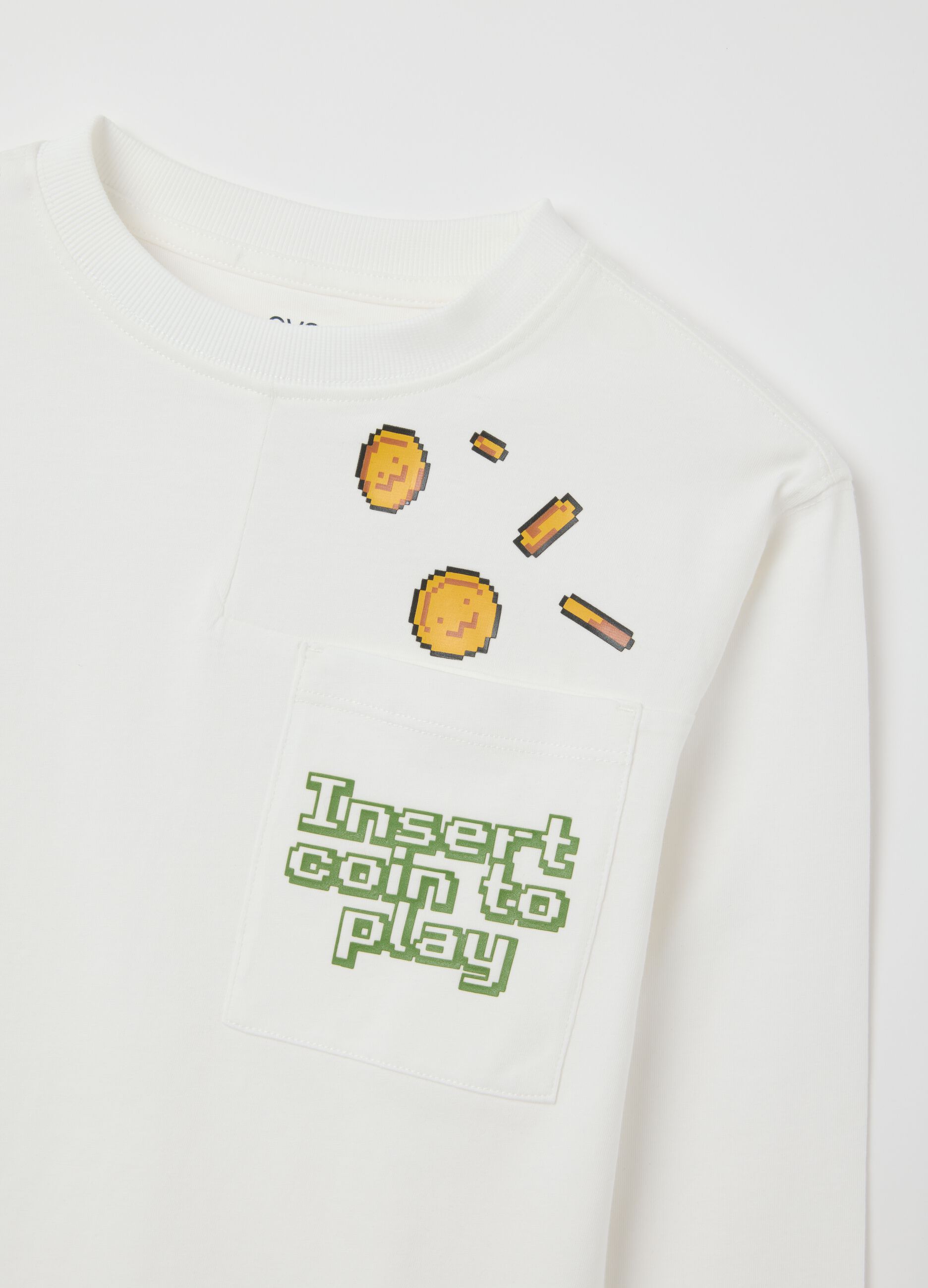 White pure cotton kids shirt, regular fit