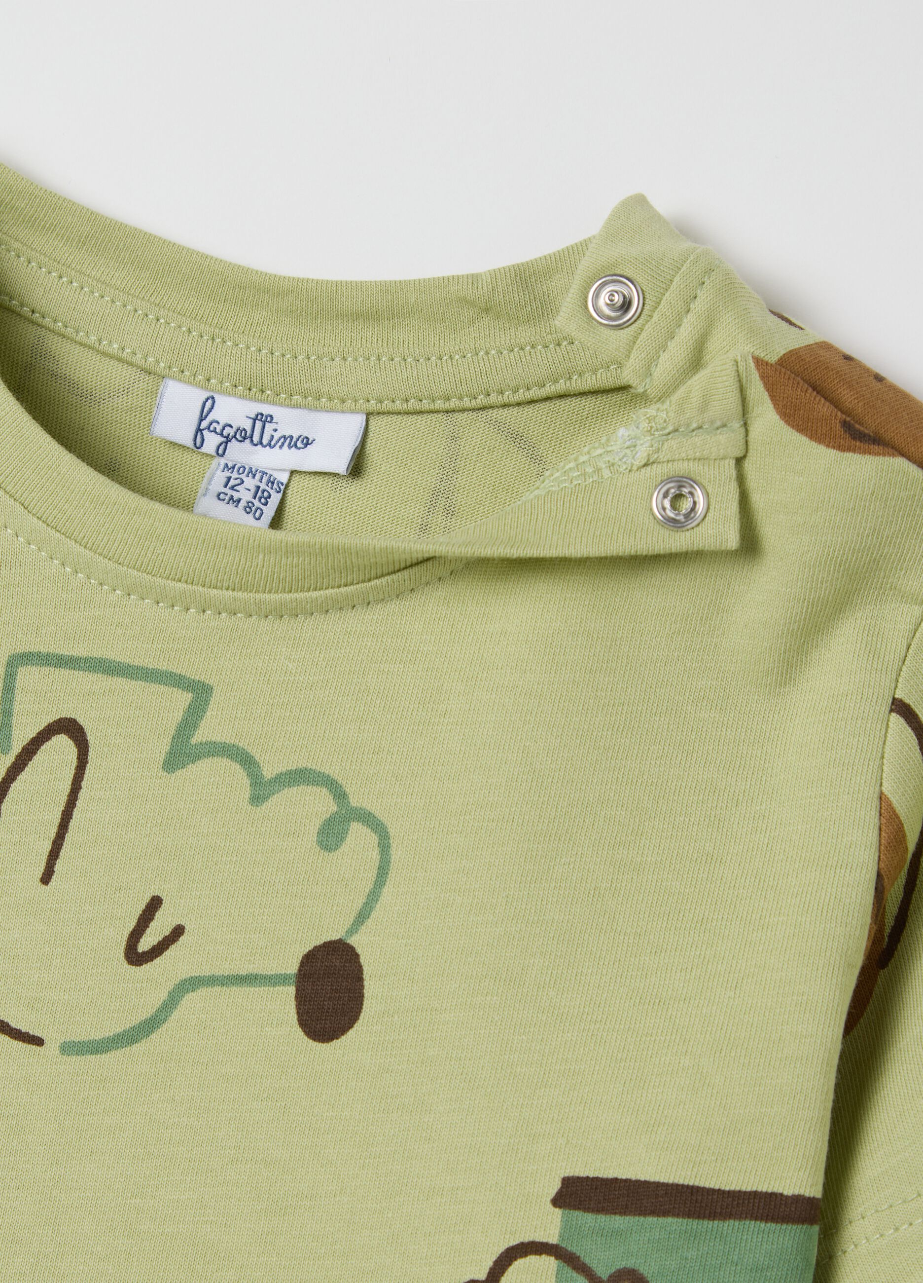 Cotton T-shirt with puppy print