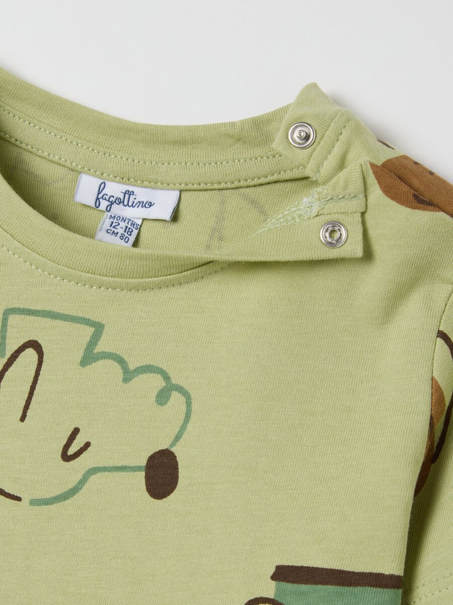 Cotton T-shirt with puppy print_3