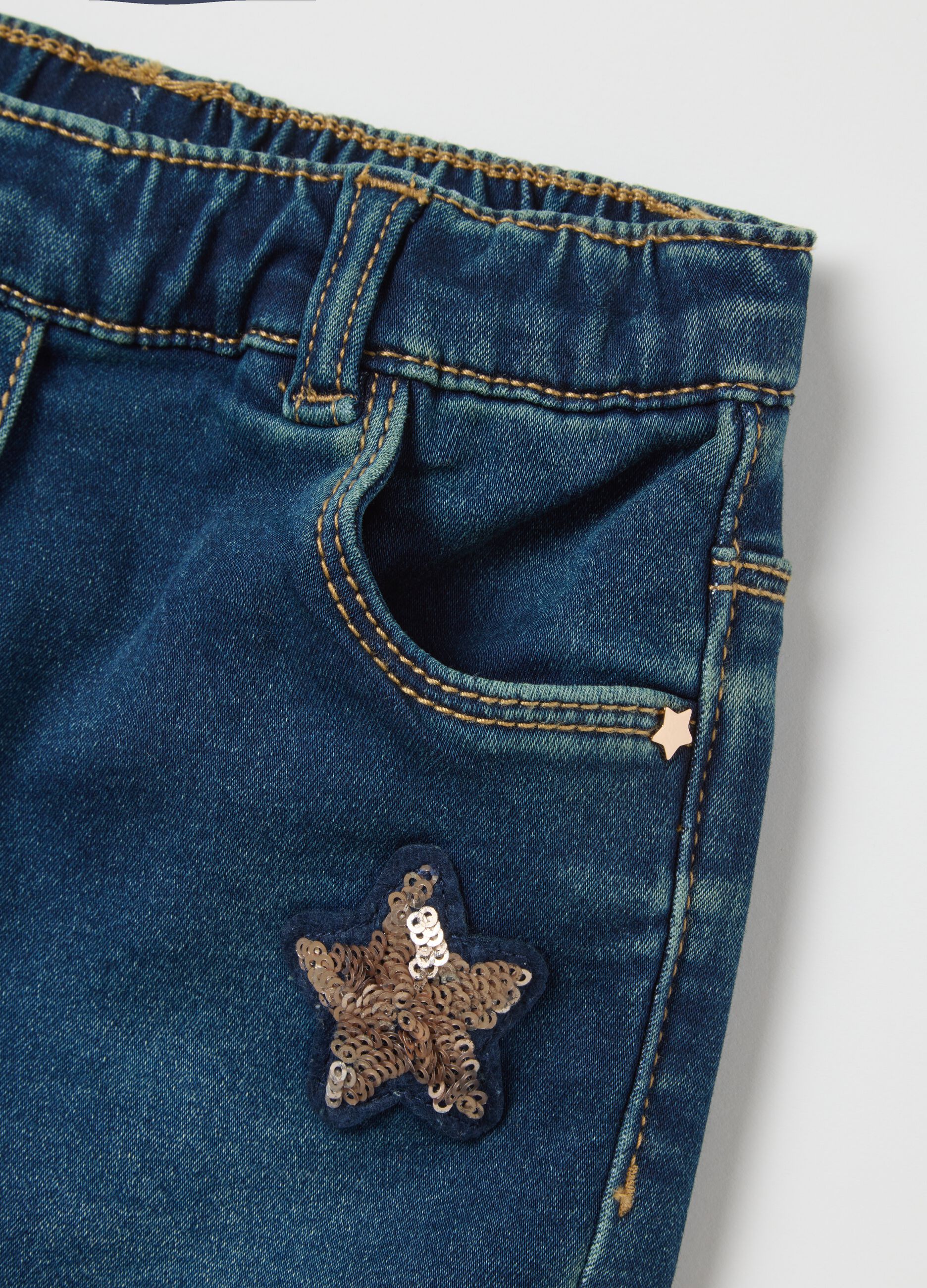 Baby Jeggings in Slim Fit Denim with Stars