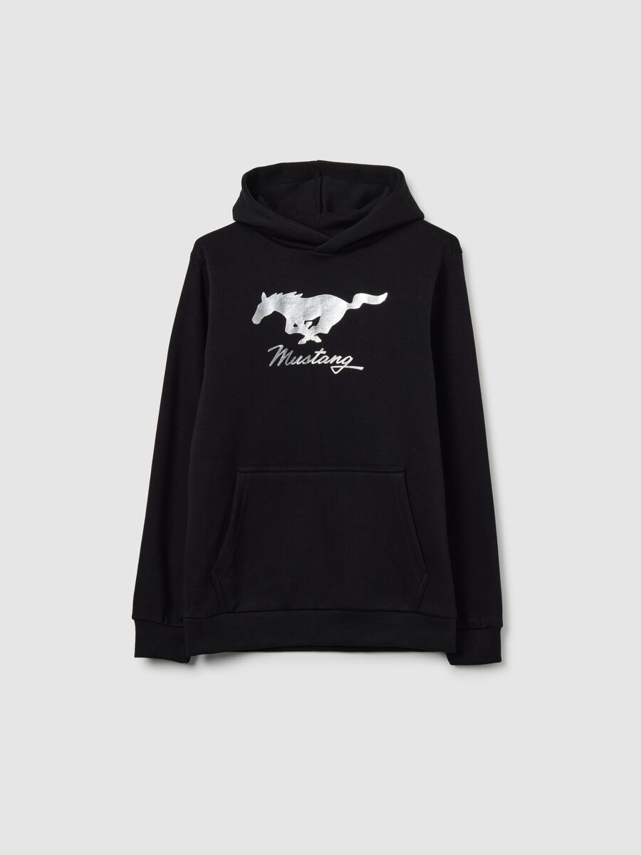 Black Hoodie with Mustang Print_3