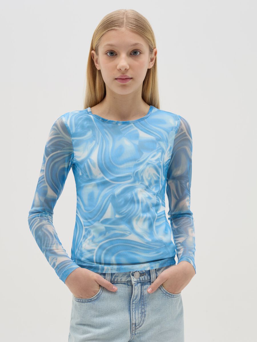Long-sleeved T-shirt in mesh_0