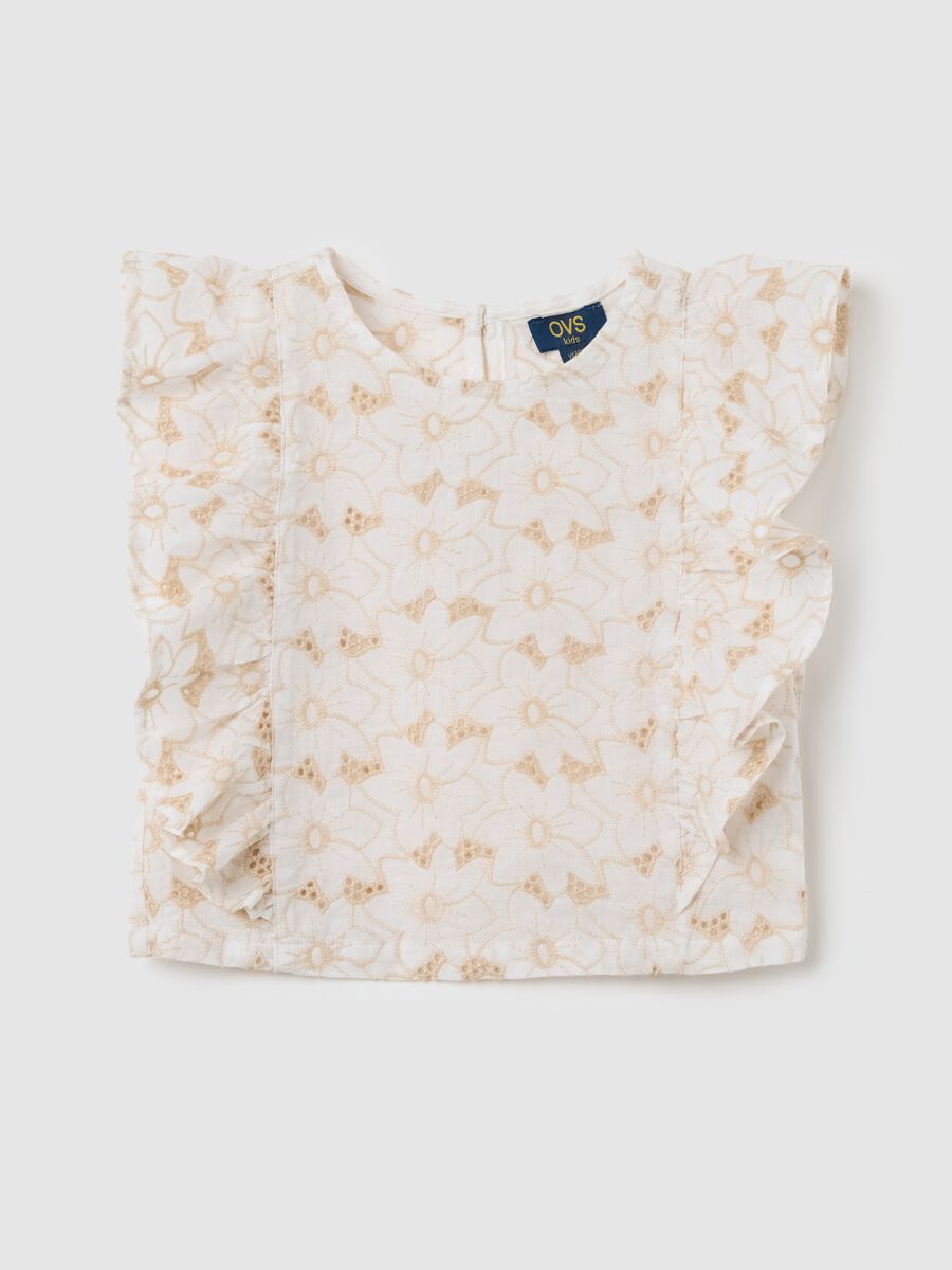 Sleeveless blouse in floral cotton_0