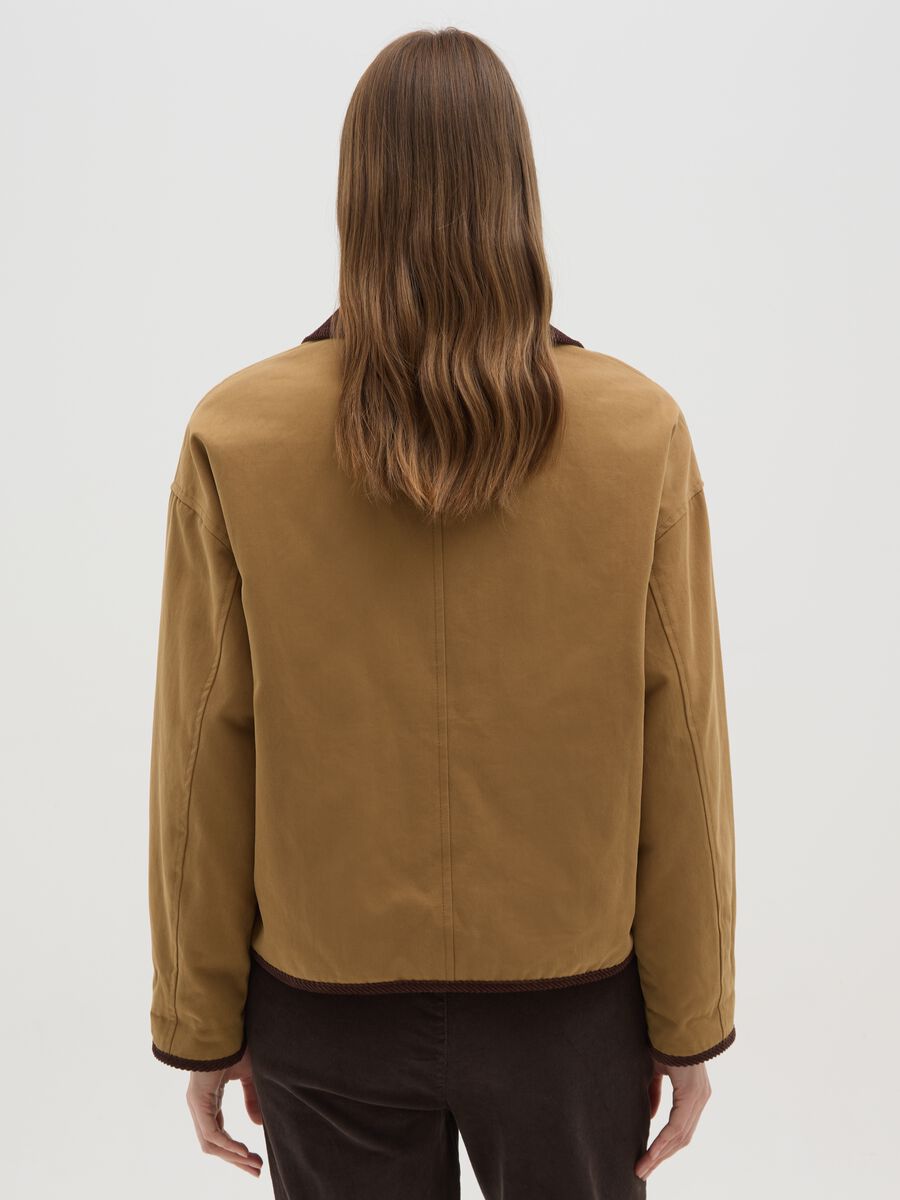 Giacca marrone in puro cotone e velluto regular fit_2