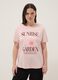 T-shirt rosa in puro cotone con stampa regular fit_0