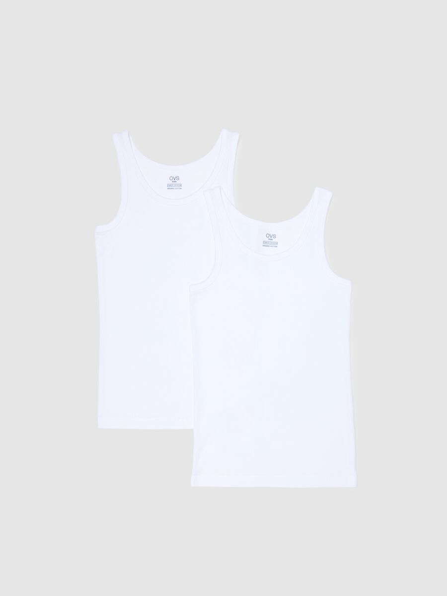 Bipack canottiere bianche da ragazzo in puro cotone regular fit_0