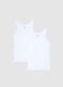 Boys' white undershirts twin pack in pure cotton regular fit_0