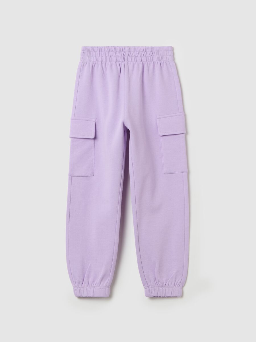 Cargo joggers with elasticated edging_0