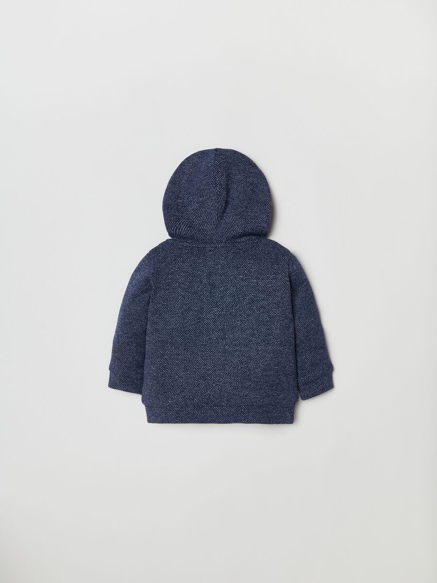 Full-zip trama jacquard con cappuccio_1