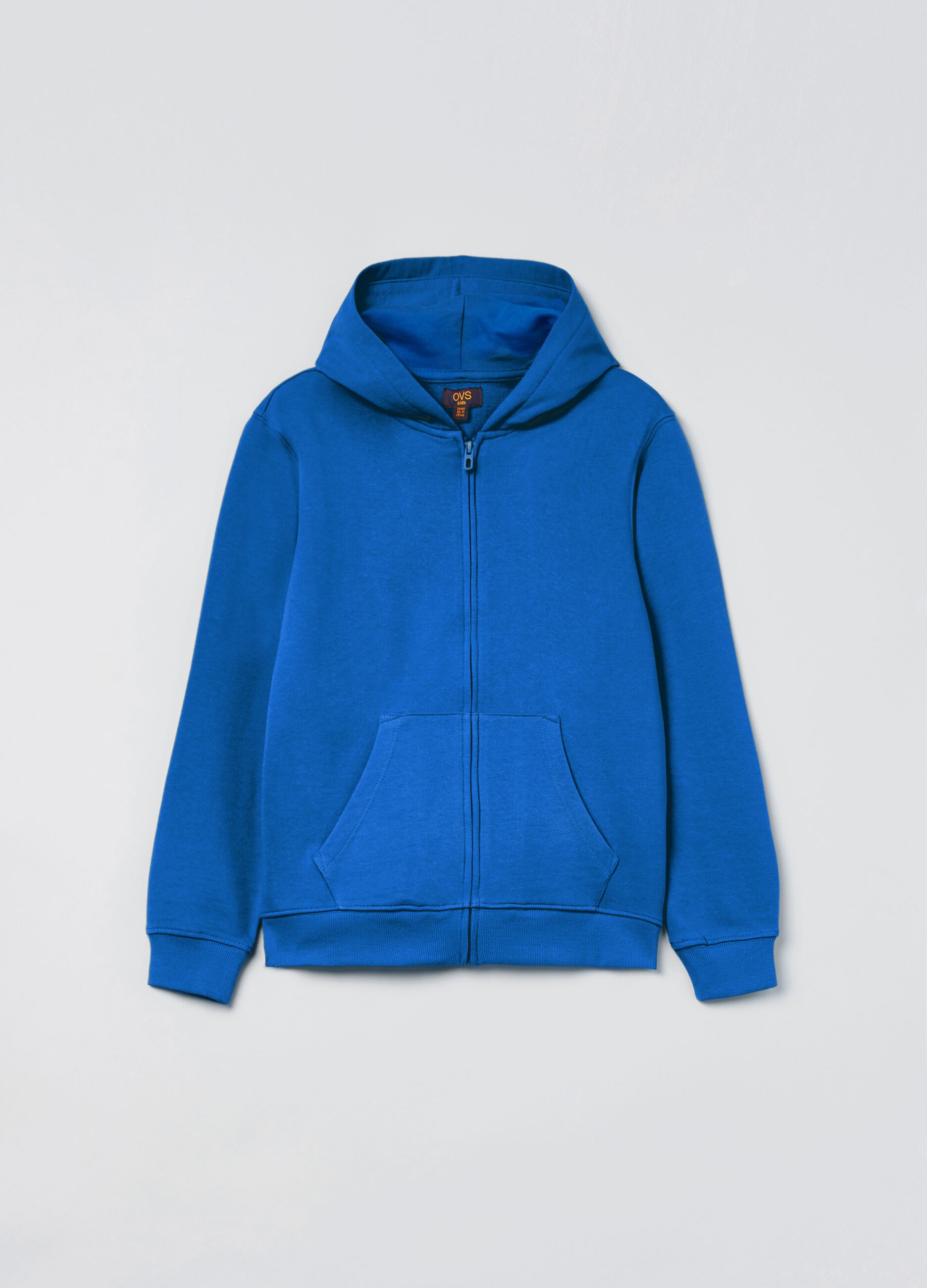 Fitness full-zip fleece sweatshirt with hood