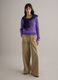 Purple pure cotton regular fit pullover with cable knit_1