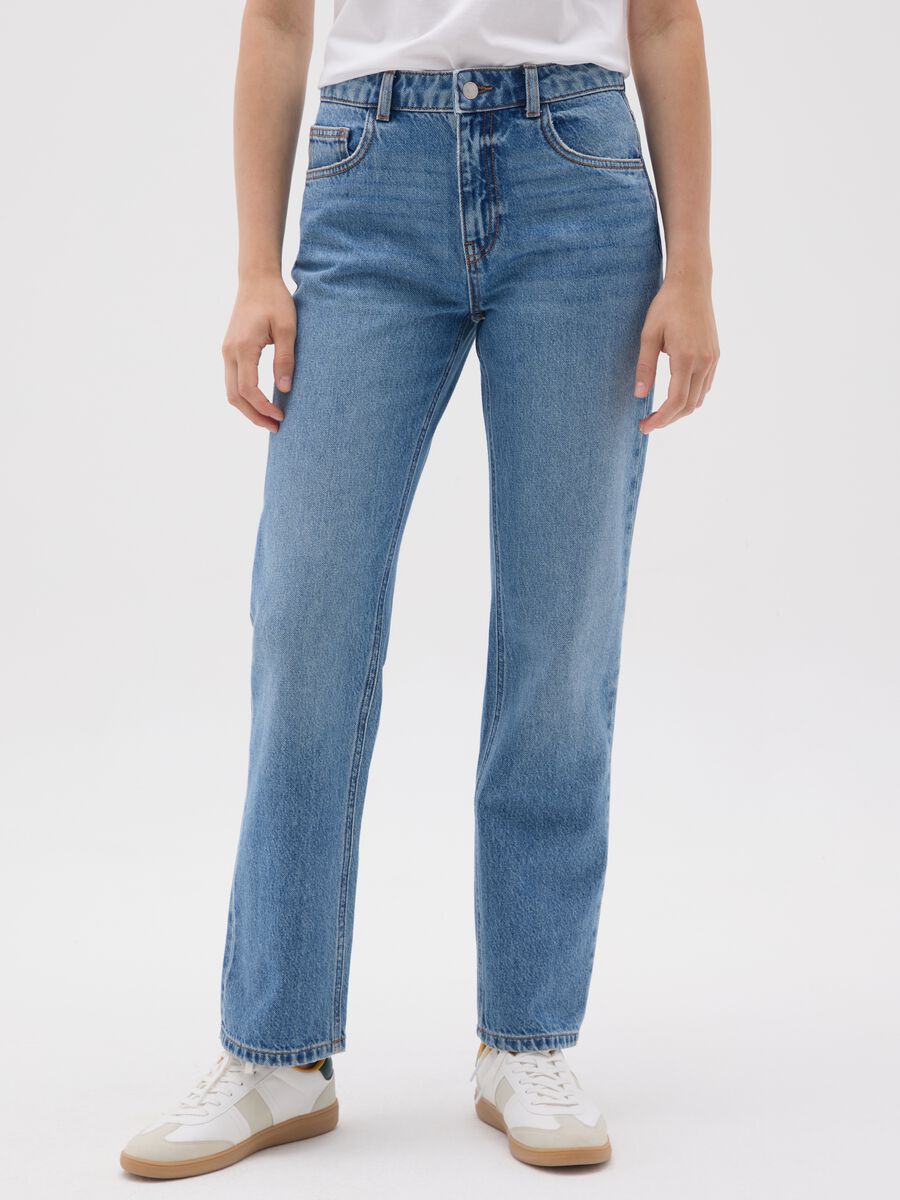 Jeans da donna in puro cotone denim regular fit_1