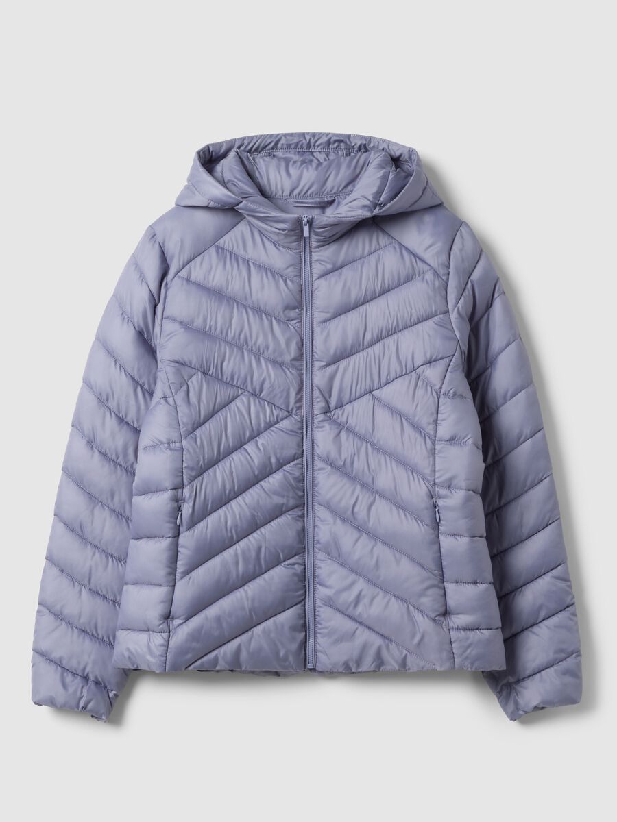 Purple padded jacket regular fit with hood_0