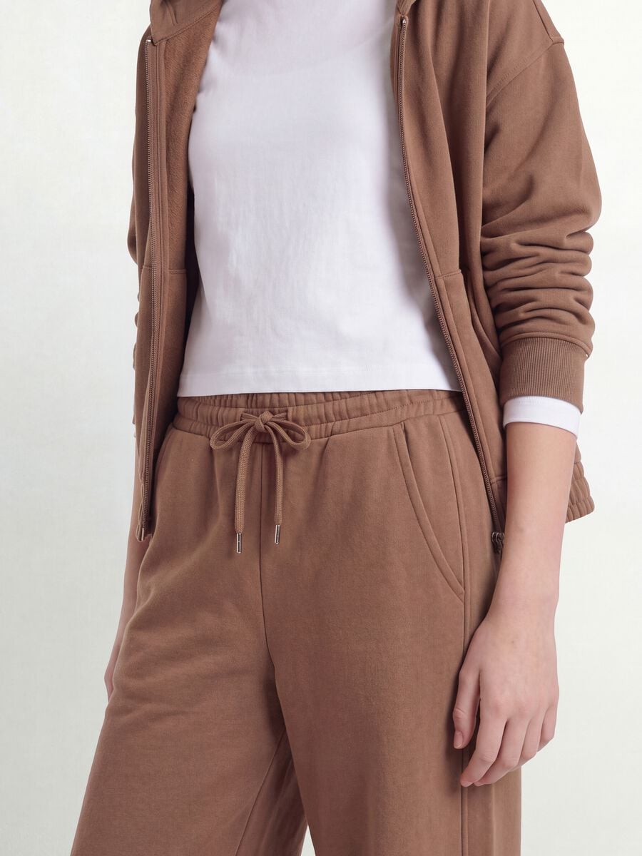 Girls&rsquo; brown culotte trousers in pure organic cotton_2