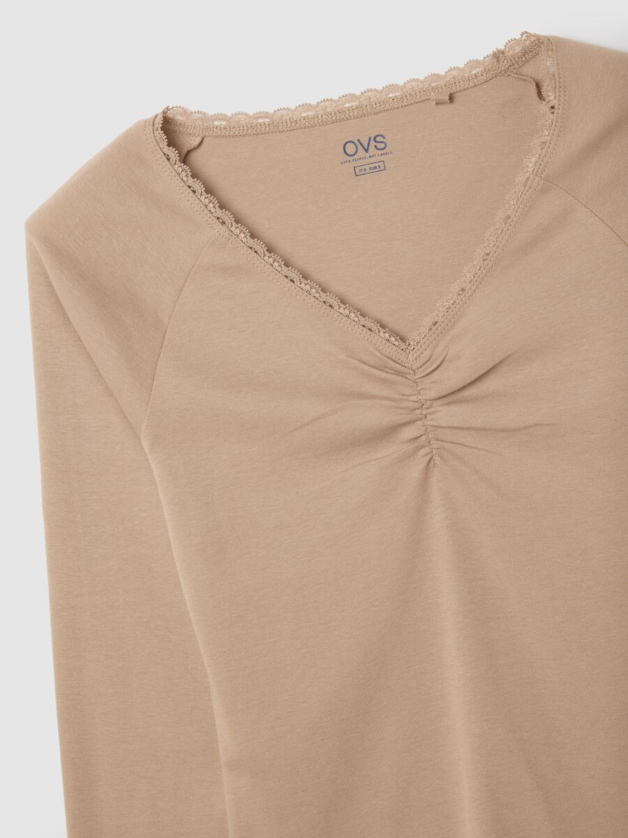 Maglia in puro cotone beige regular fit_5