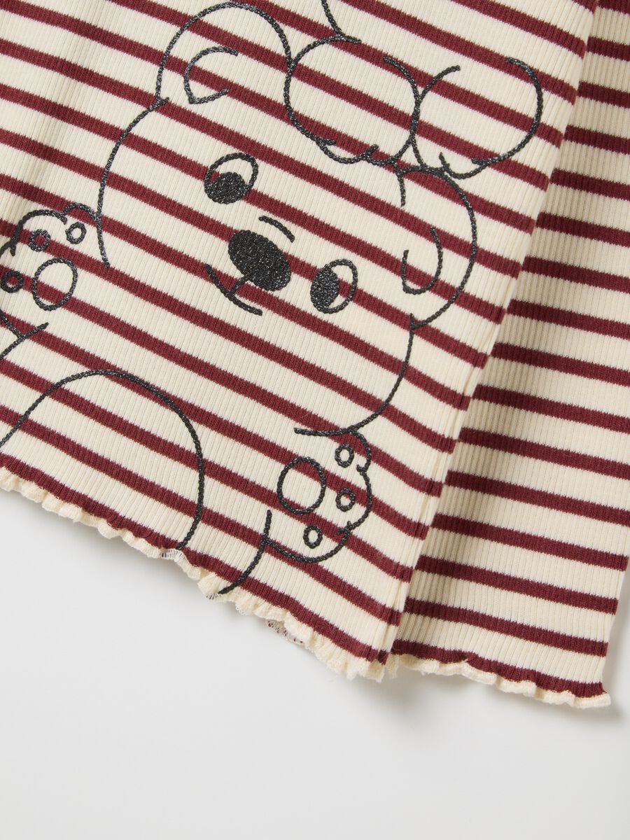 Striped stretch cotton baby bear T-shirt_3