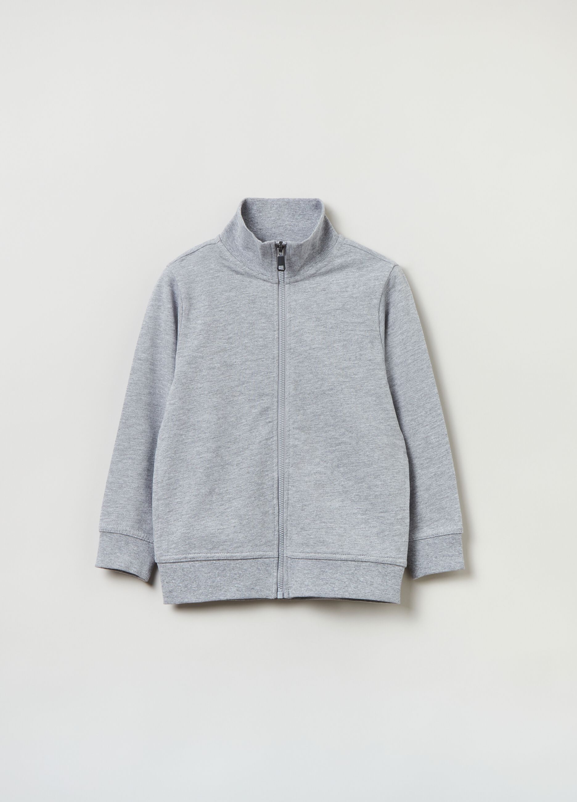 Full-zip in felpa a collo alto_0