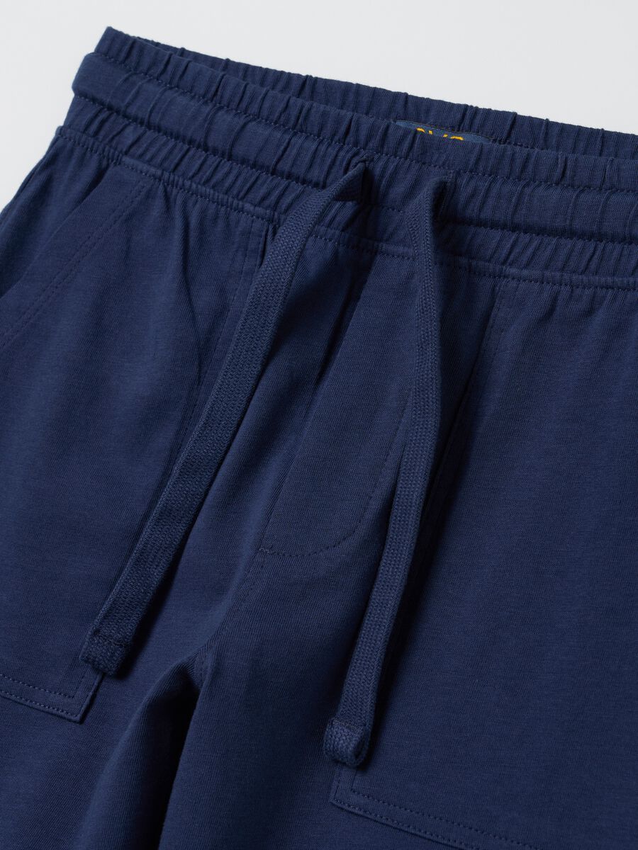 Children's shorts in pure blue cotton with regular fit_2