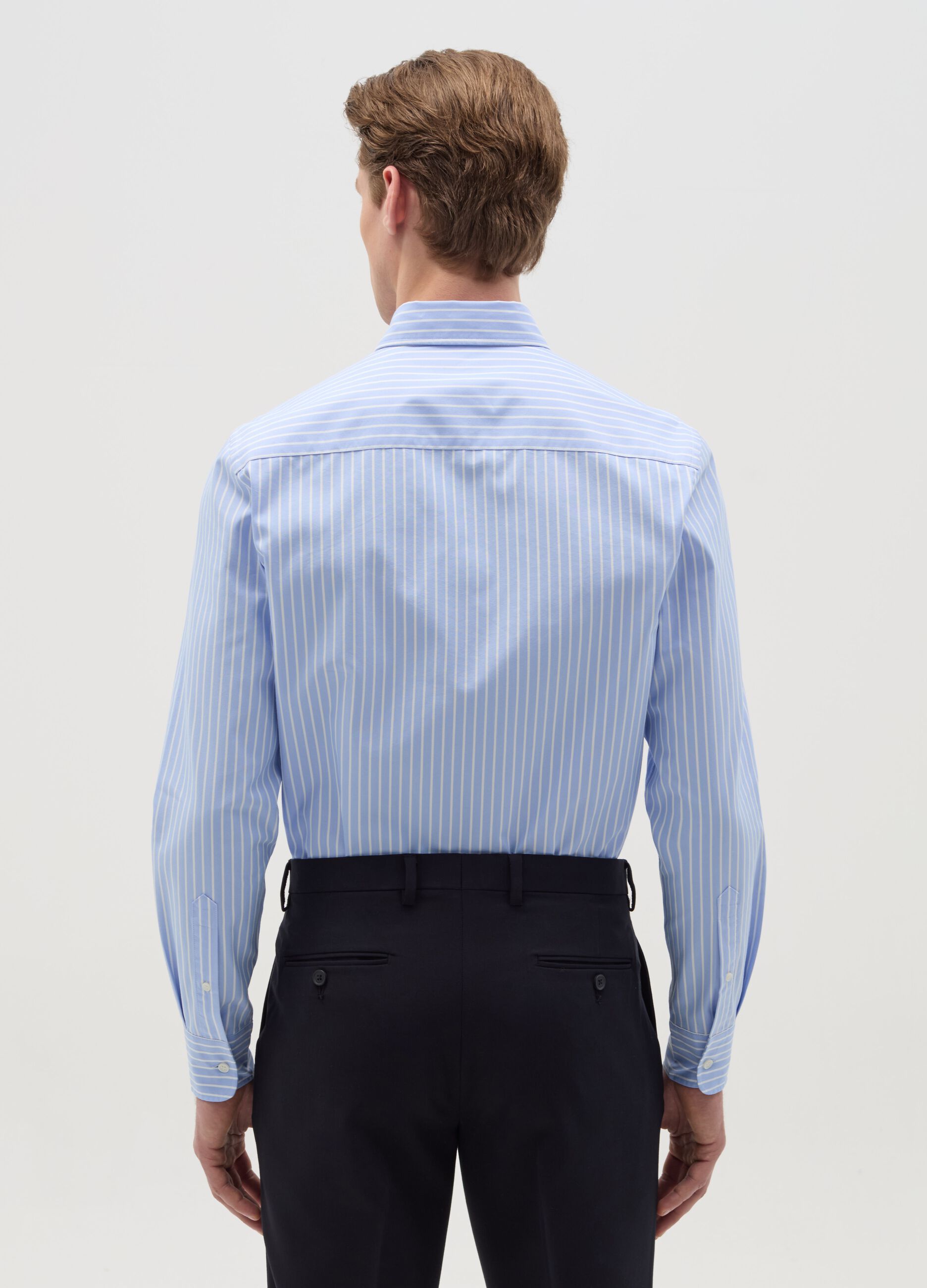 Easy-iron button-down shirt with stripes