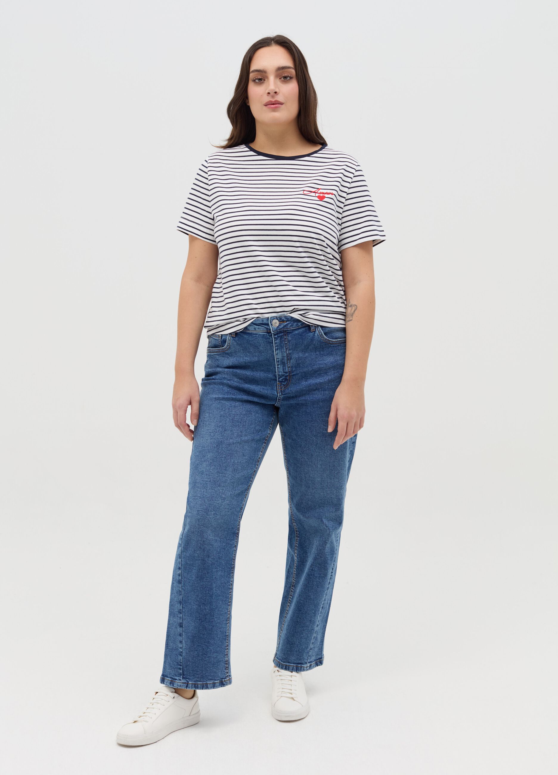 Curvy MYA stretch cotton T-shirt