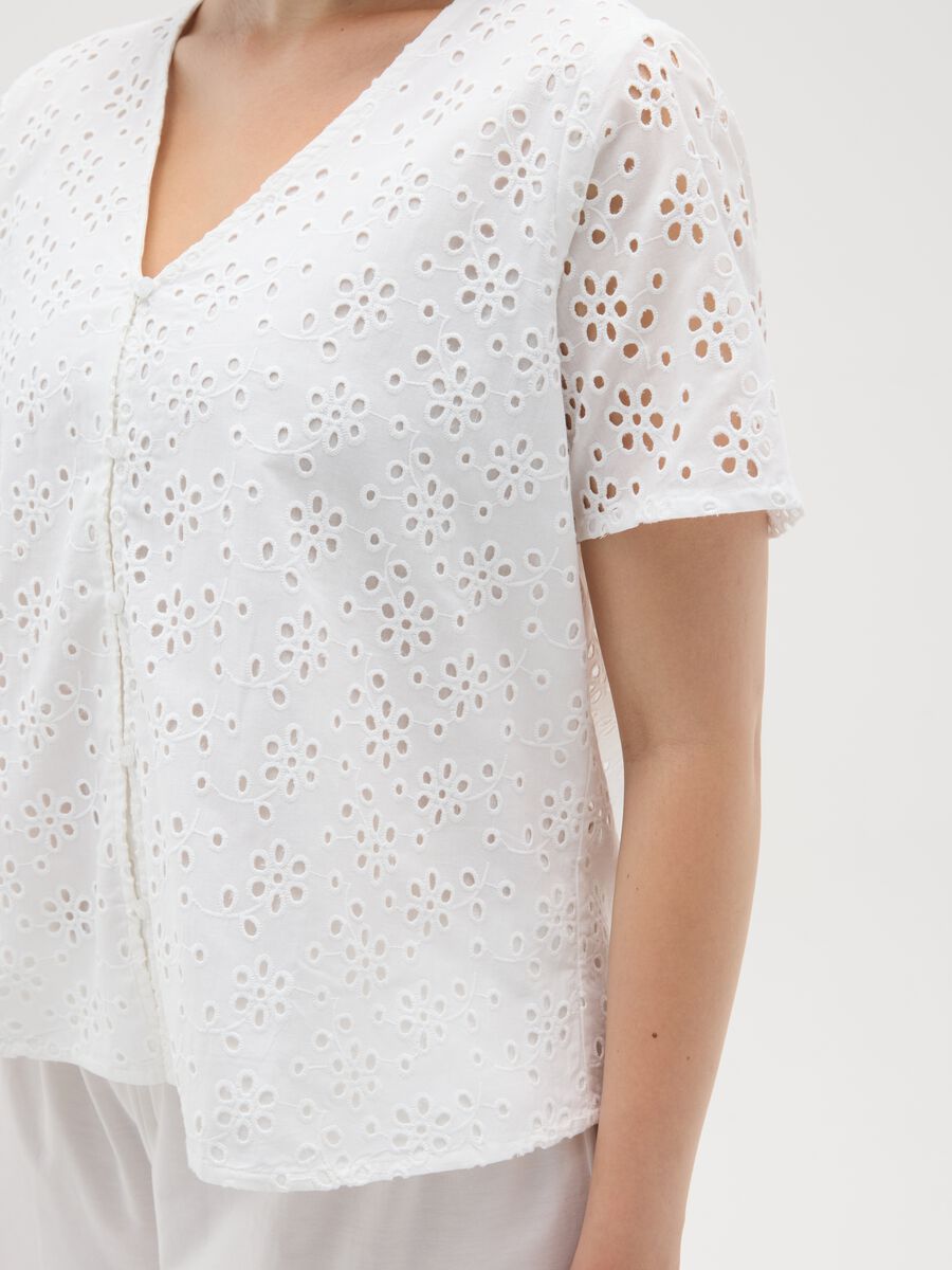 Women's White Pure Cotton Regular Fit Shirt_2