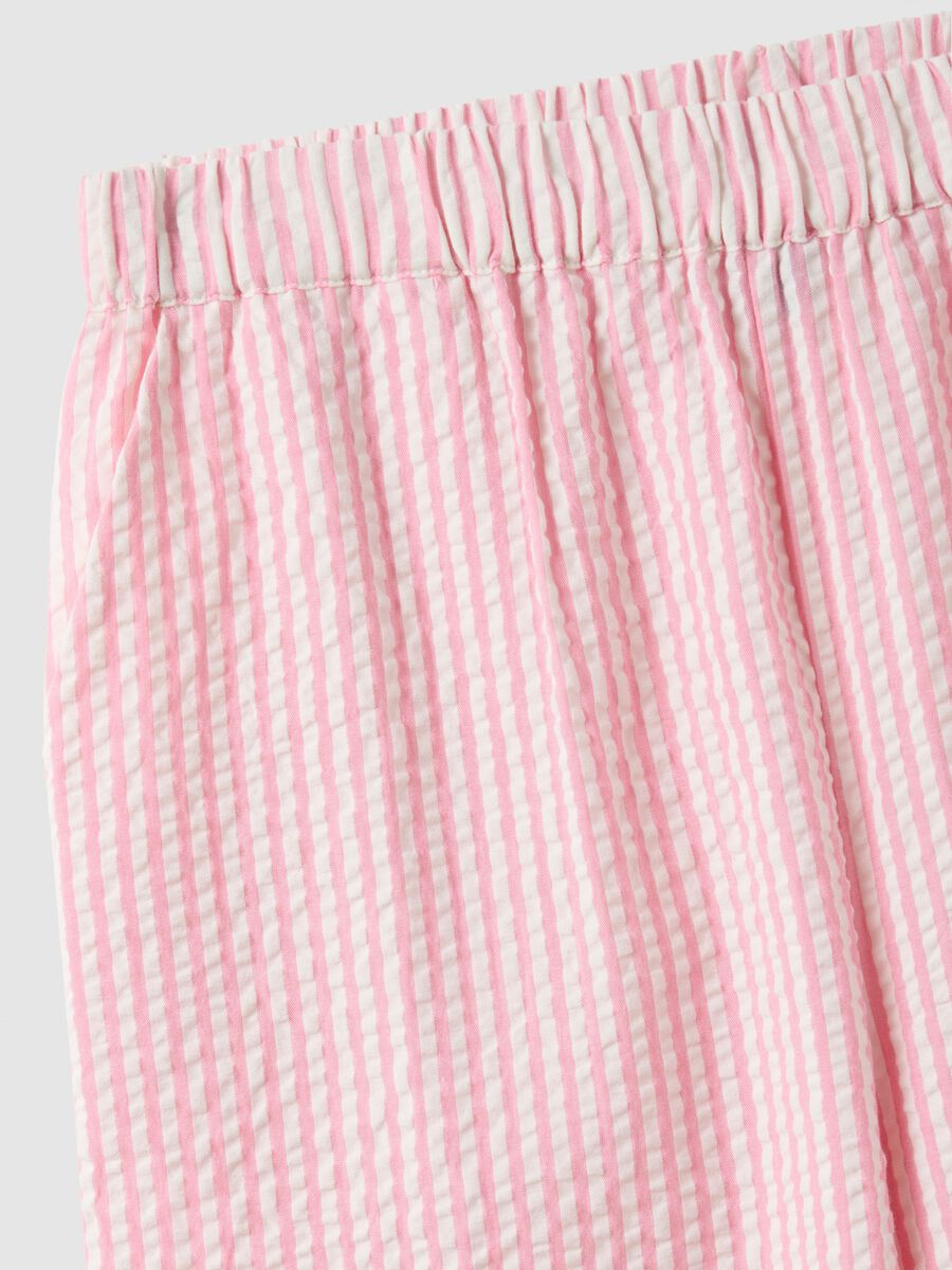 Multicoloured striped pure cotton pyjama trousers in regular fit_1